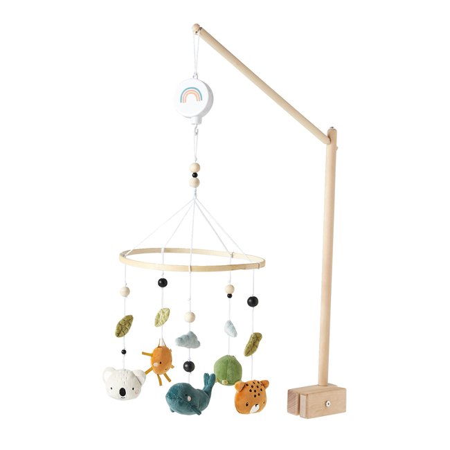 Mobile musical MINI ZOO beige / multicolore <span itemprop=