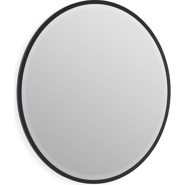 Miroir mural rond, Style contemporain Couleur noir <span itemprop=