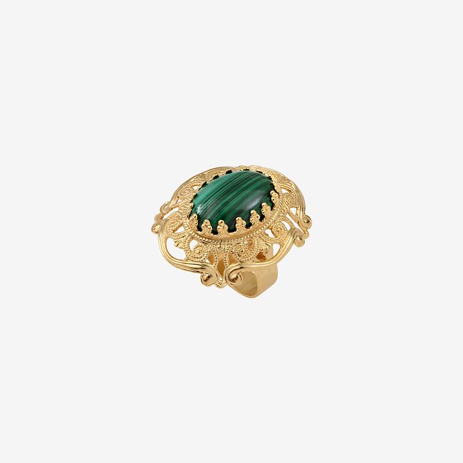 Bague gm dubarry malachite vert <span itemprop=