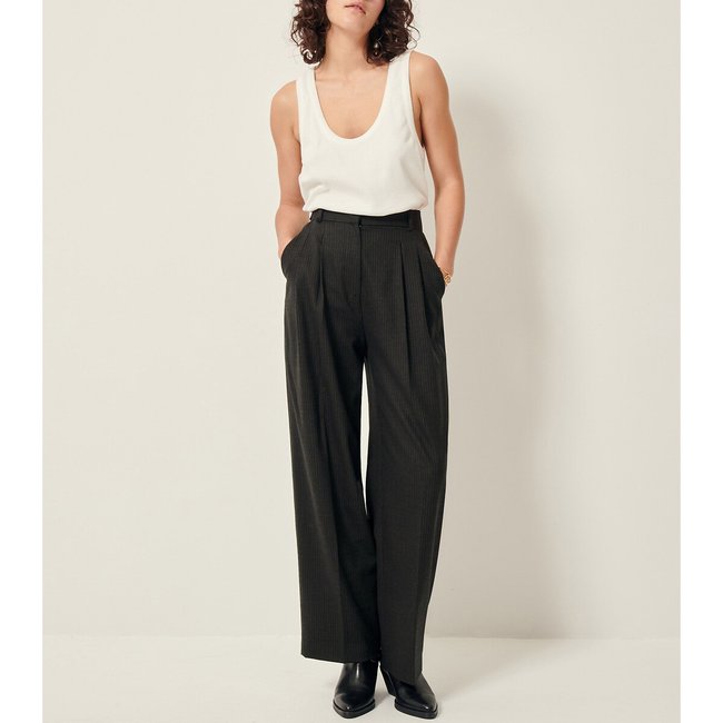Weite Bundfaltenhose EMILE grau <span itemprop=