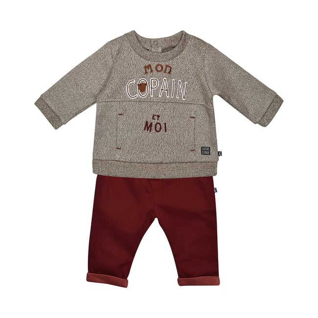 Sweat + pantalon twill floribert rouge <span itemprop=