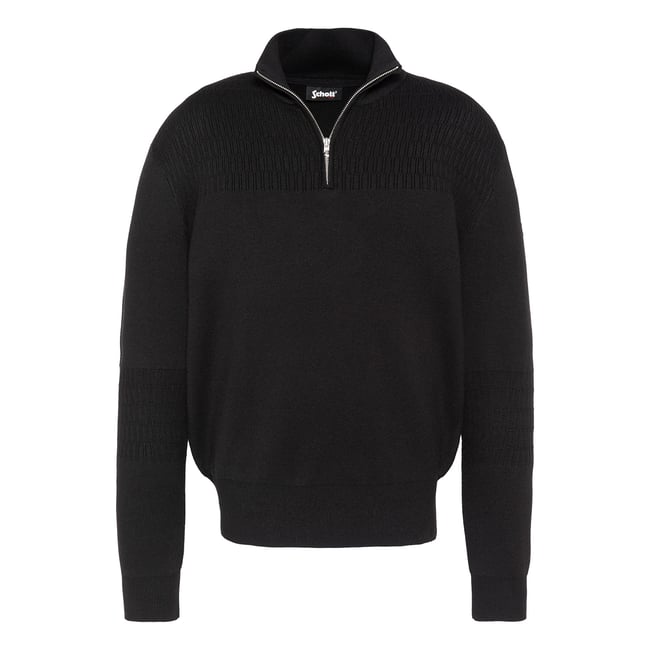 Pull col zippé en maille fine - SCHOTT