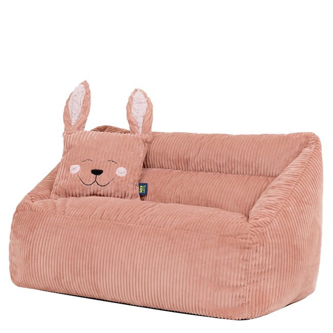 Pouf canapé enfant et coussin animal assorti en velours côtelé Oeko-Tex® - CECILIA - ICON