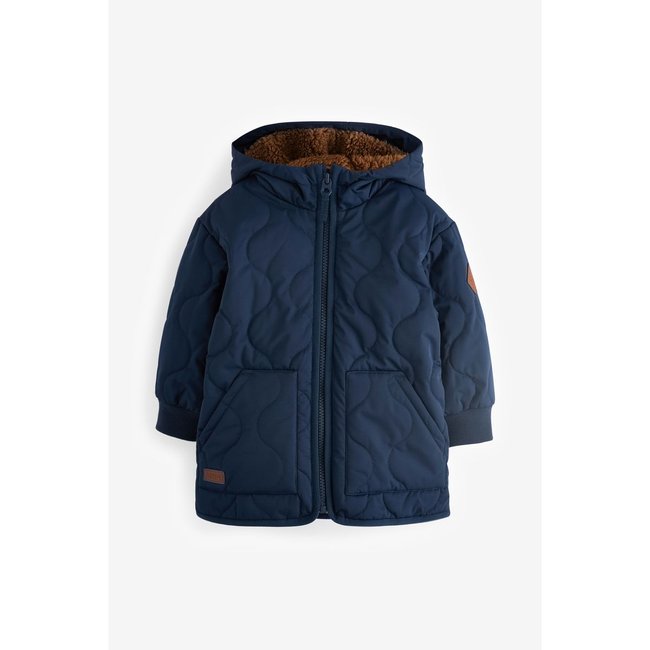 Manteau à doublure manches longues bleu marine <span itemprop=