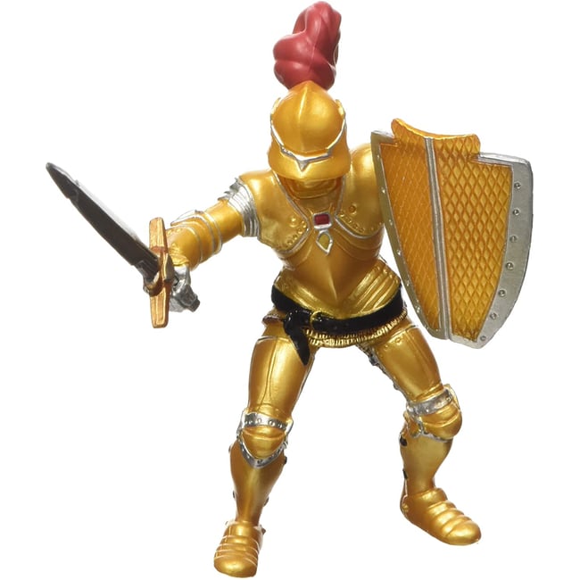 Figurine Chevalier or en armure doré <span itemprop=