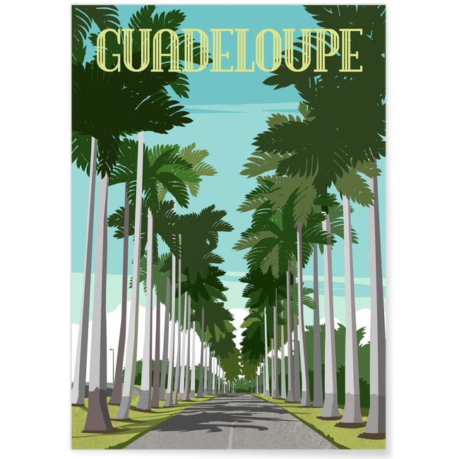 Affiche Guadeloupe Couleur blanc <span itemprop=