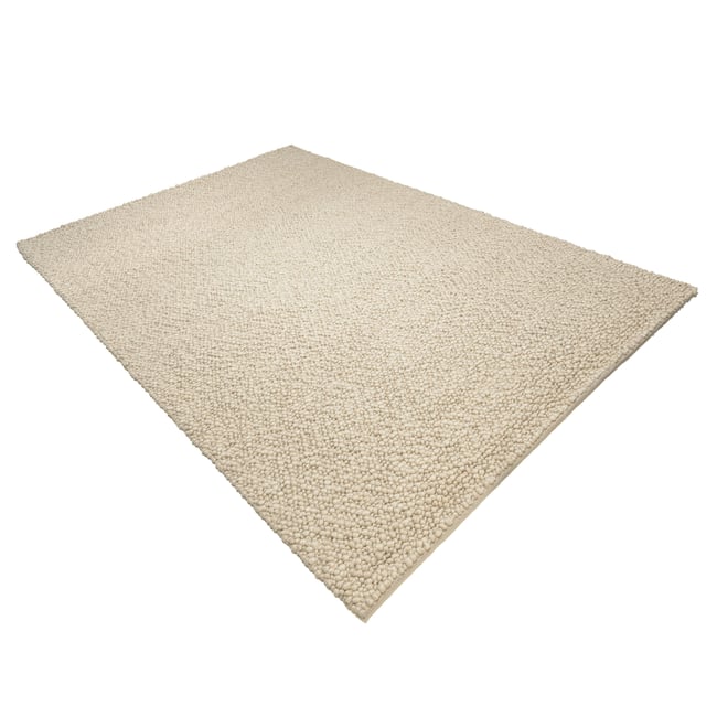 Tapis rectangulaire 200 x 290 cm laine bouclettes beige Couleur beige <span itemprop=