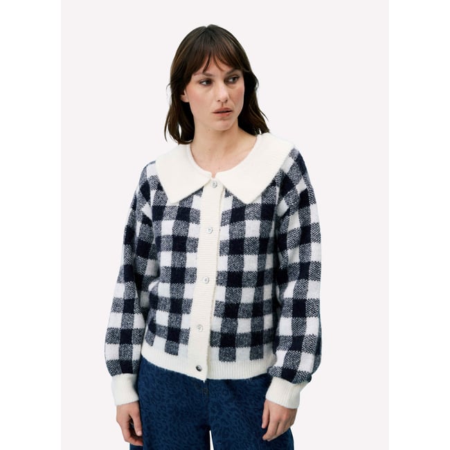 Cardigan BOURGEON bleu marine <span itemprop=