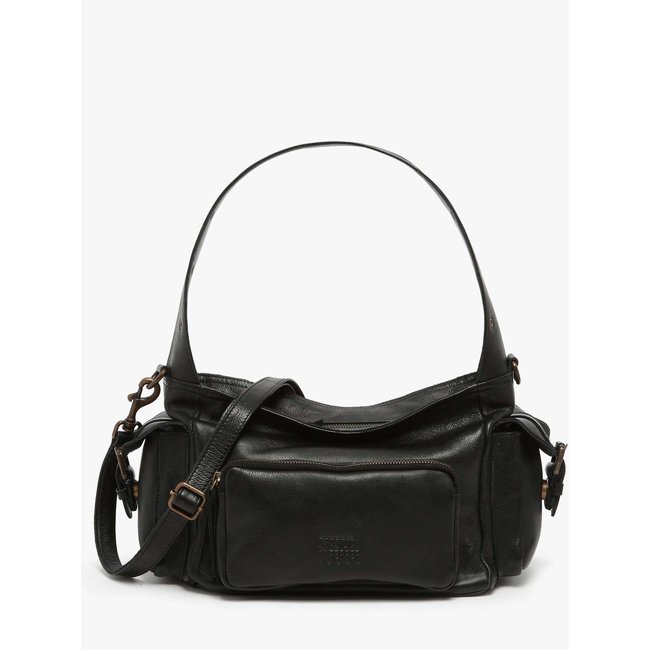 Sac porté épaule Cargo cuir - BASILIC PEPPER