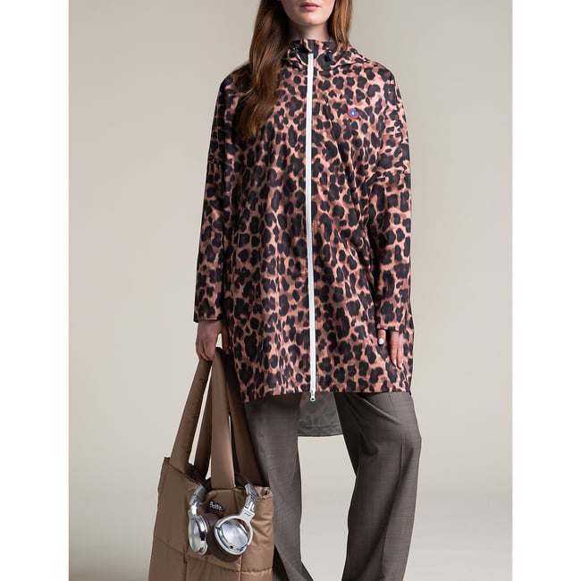 Poncho mixte long zippé LIBERTÉ léopard <span itemprop=