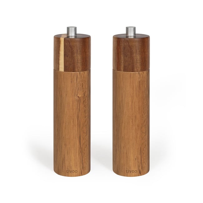 Set de 2 moulins sel et poivre manuels - LIVOO