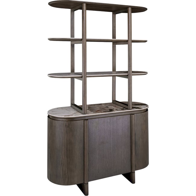 Vitrine en bois, Plateau en céramique Couleur marron <span itemprop=