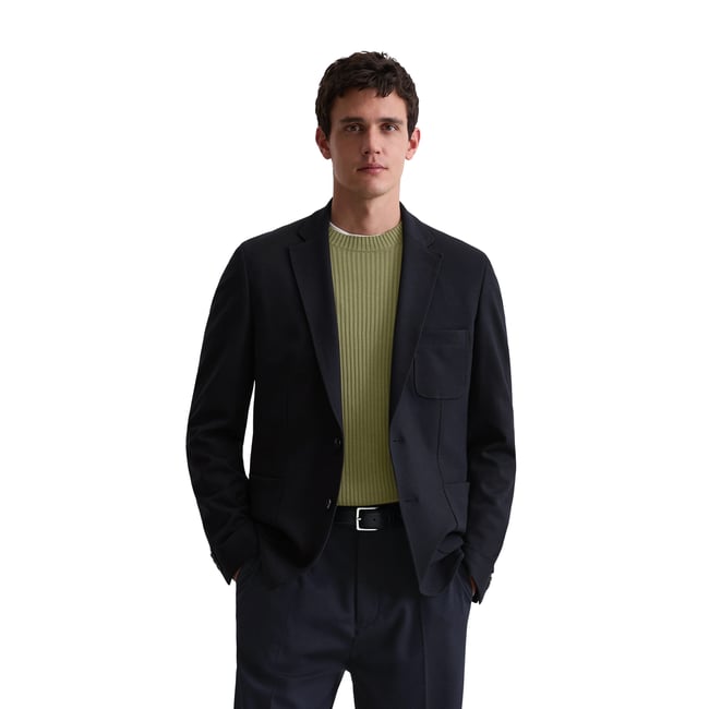 Veste DFB Travel Collection en mélange interlock-viscose bleu foncé <span itemprop=