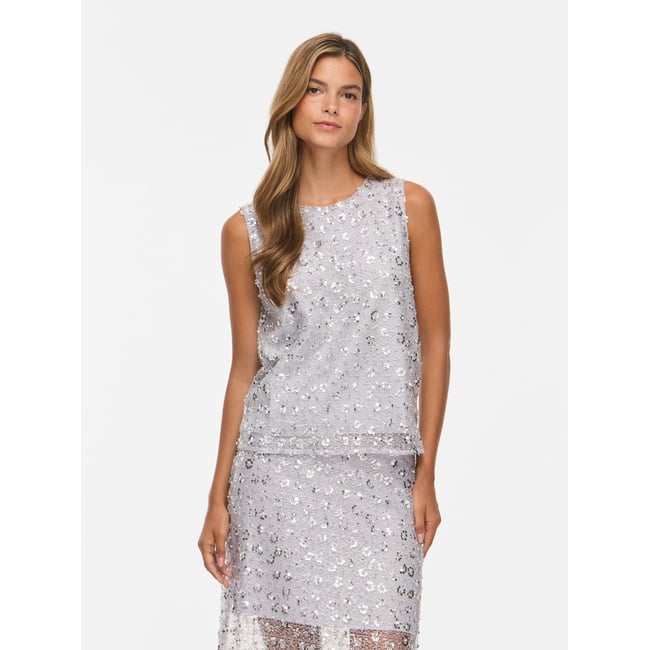 Top Sans Manches gris - silver1 <span itemprop=