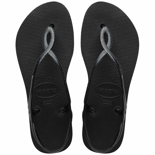 Sandálias com entrededos Luna Flatform preto <span itemprop=