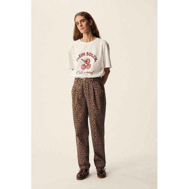 Pantalon droit imprimé léopard SAGUS  imprimé léopard <span itemprop=