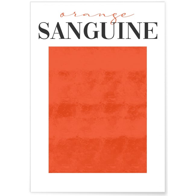 Affiche Orange Sanguine Couleur blanc <span itemprop=