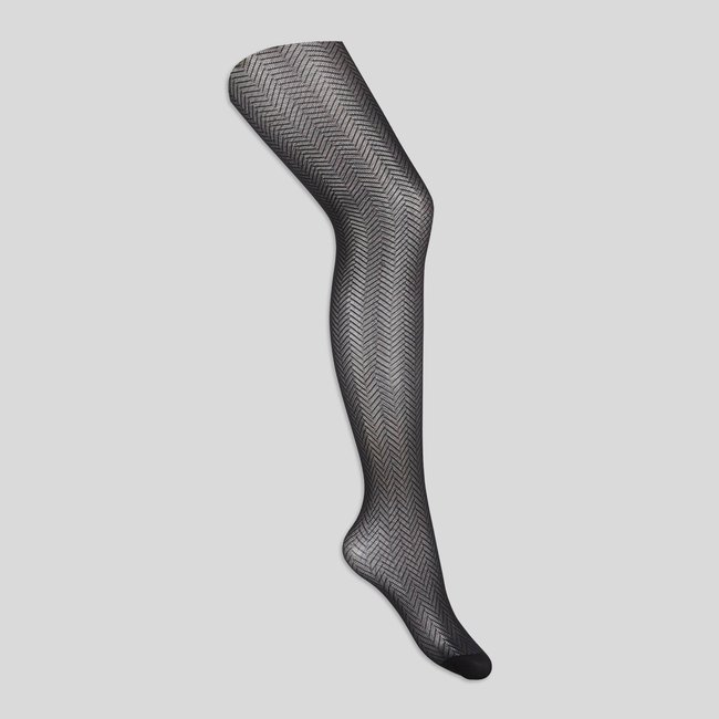 Paire de collants fantaisie Monoprix noir <span itemprop=