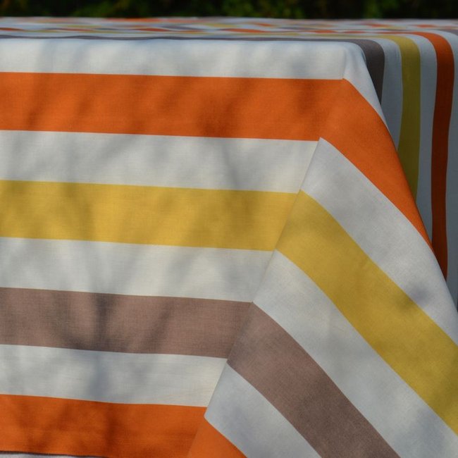 Nappe enduite carrée ou rectangle RAYURE jaune <span itemprop=