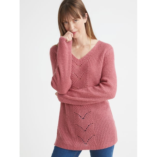 Tunique COP Copine Maille Rose Argenté - Modèle 'Apaiser' - Taille 38/40 (L) - Occasion Très Bon état