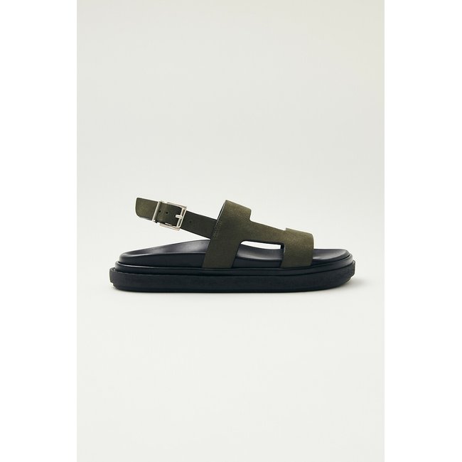 Sandalias Lorelei de piel de ante caqui <span itemprop=