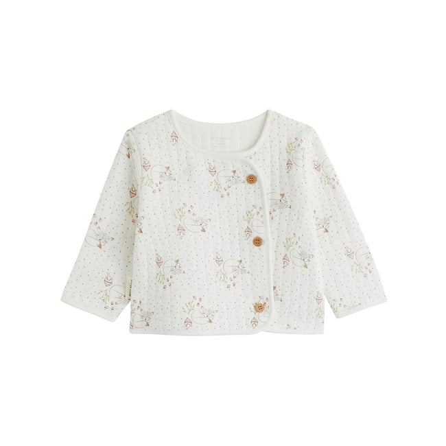 Veste bébé en molleton Doucette ecru <span itemprop=