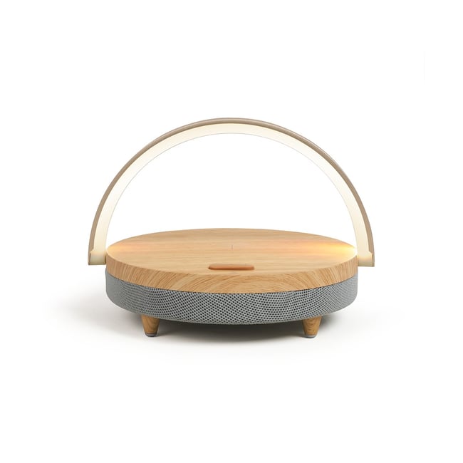 Enceinte LED chargeur induction fast charge beige <span itemprop=