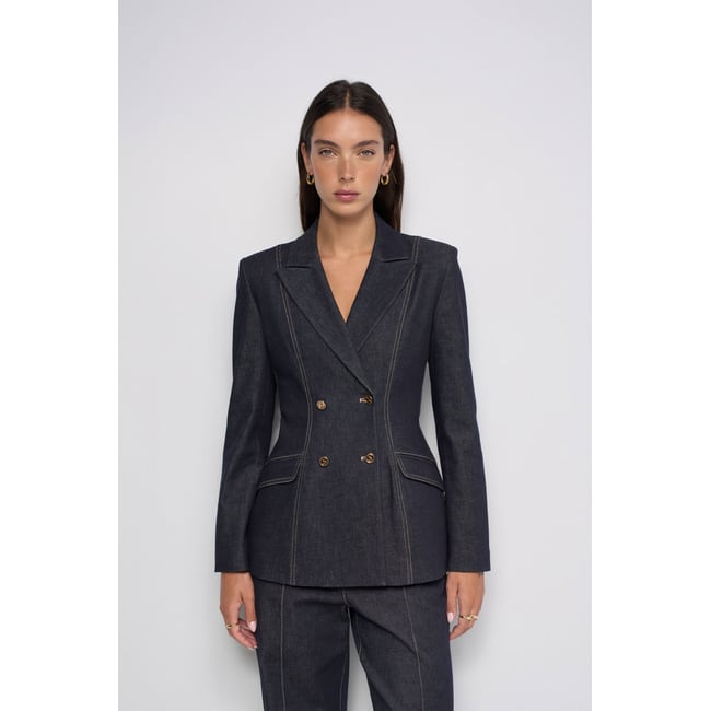 BLAZER STRUCTURÉ DENIM ATELIER bleu foncé <span itemprop=