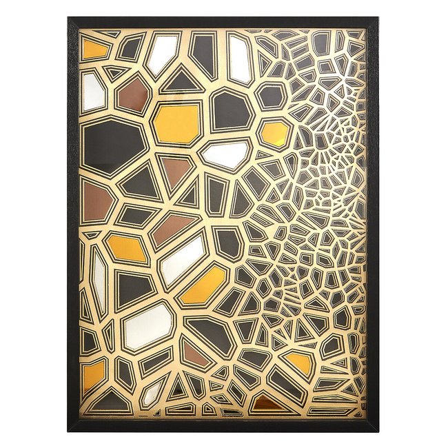 Gold and Black Paper Sculpture Framed Wall Art, gold-coloured, SO'HOME