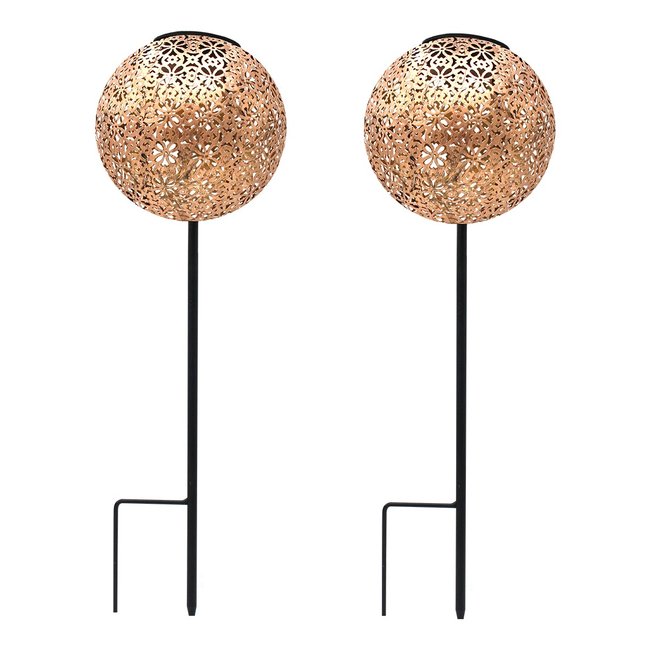 Lot de 2 balises solaires orientales AGADIR Couleur bronze <span itemprop=