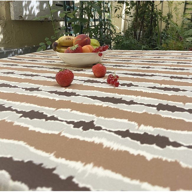 Nappe enduite carrée ou rectangle IKAT - FLEUR DE SOLEIL