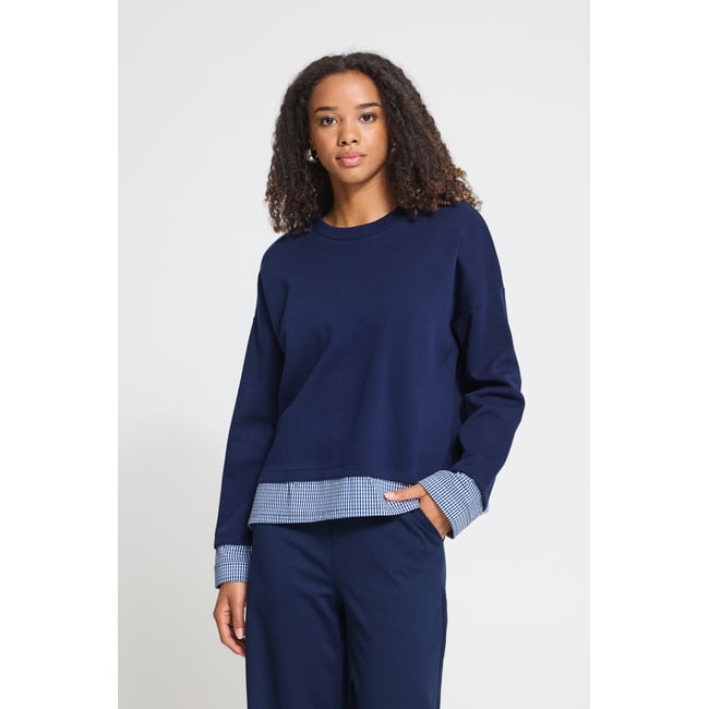 Pull sweat bleu maritime blue <span itemprop=