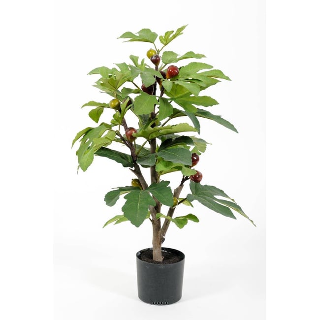 Figuier artificiel en pot avec fruits Couleur vert <span itemprop=