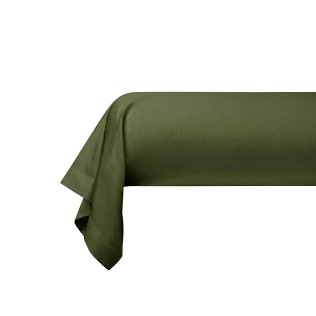 Taie De Traversin   Percale De Coton - LIERRE vert <span itemprop=