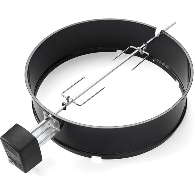 Tourne broche barbecue pour BBQ charbon 57cm noir <span itemprop=