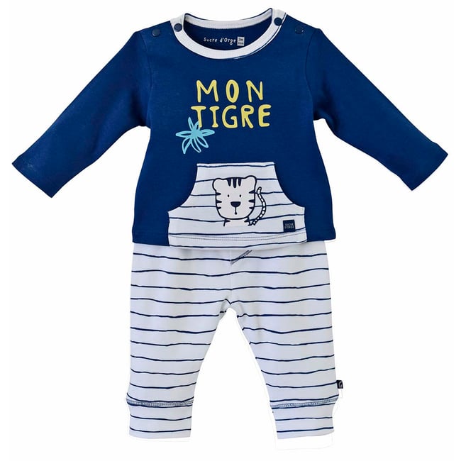 T-shirt et pantalon garcon cais bleu <span itemprop=