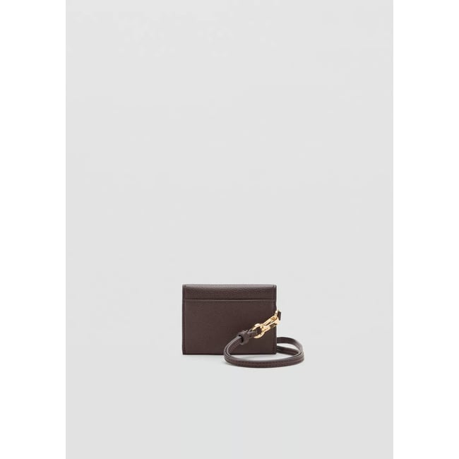 Porte-cartes à rabat avec bouton en forme de bijou chocolat <span itemprop=