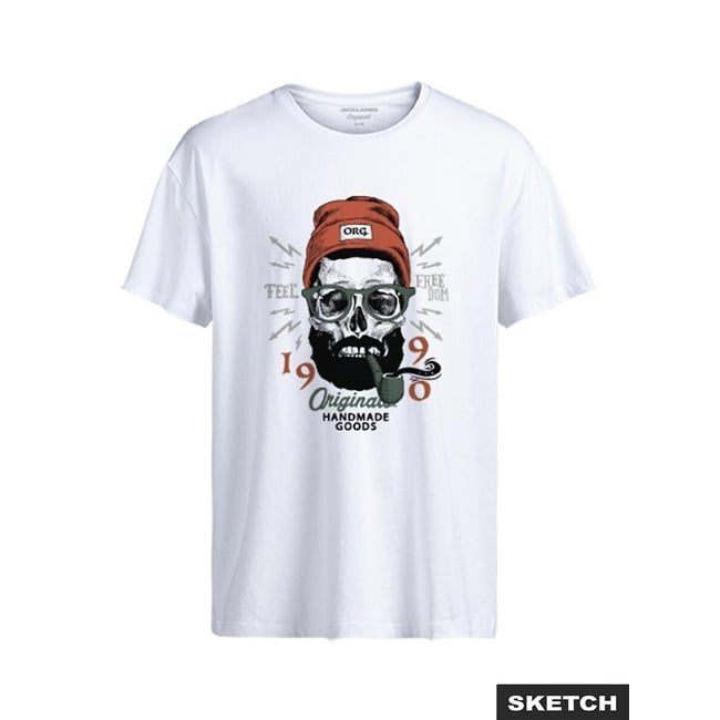 T-shirt met doodskopafbeelding - JACK & JONES