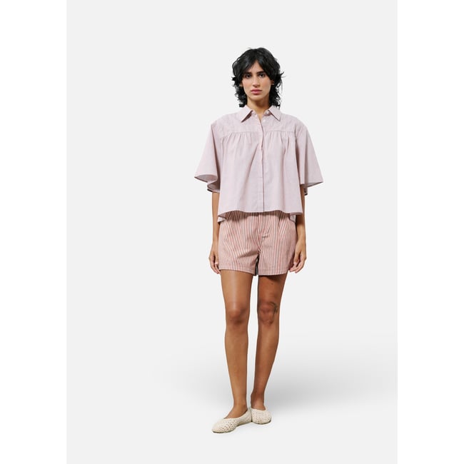 Chemise  en coton LEISSA rouge brique <span itemprop=