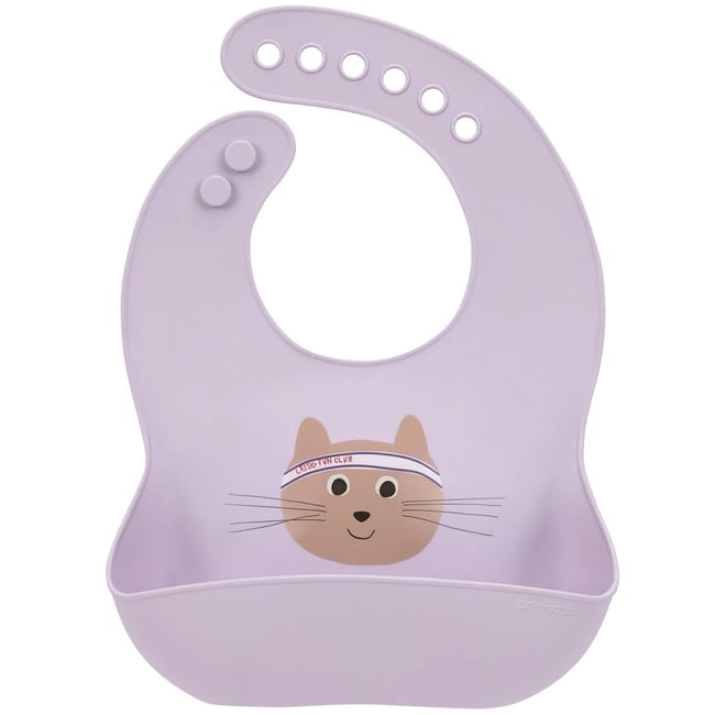 Bavoir lilas, marron <span itemprop=