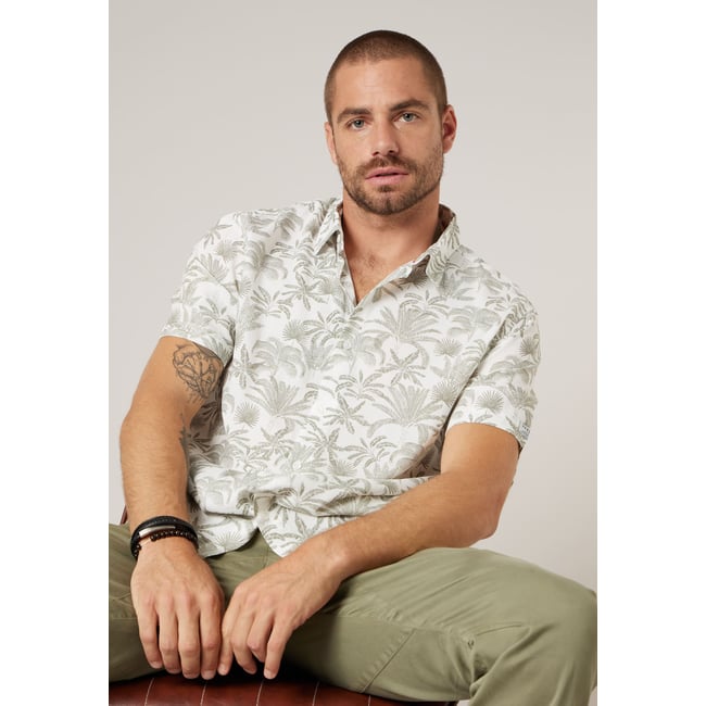 Chemise manches courtes homme imprimée végétal WILSON - DEELUXE