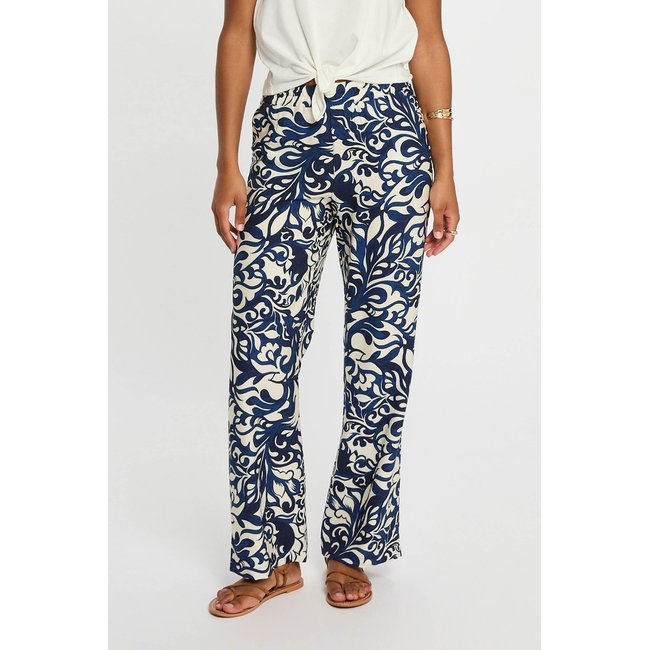 Pantalon droit imprimé multicolore <span itemprop=