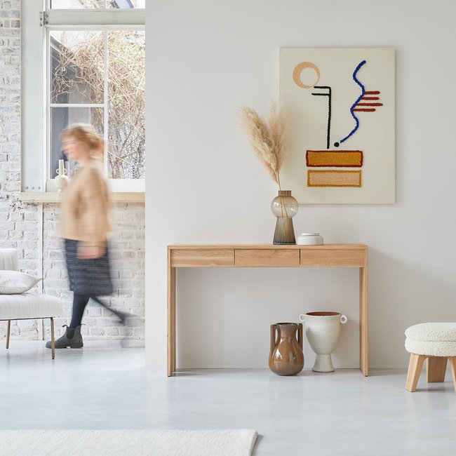 Console en chêne massif EDEN Couleur naturel <span itemprop=