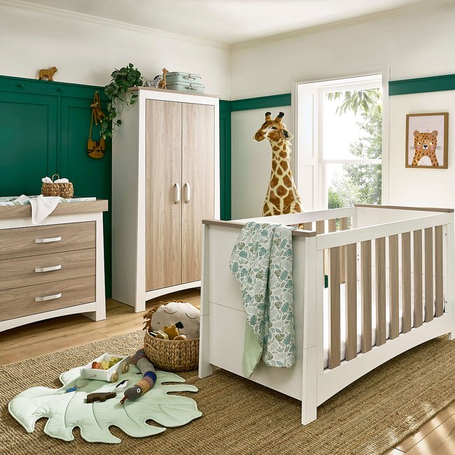 Ada 3 Piece Nursery White Furniture Set, ash, CUDDLECO