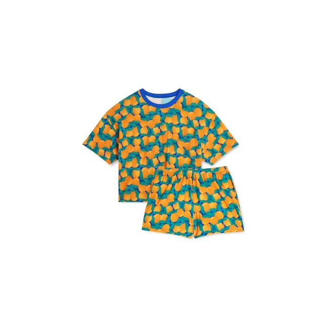 Pyjama court Coton bio tangerine <span itemprop=