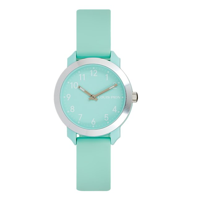 Montre Analogique  MAE argenté vert menthe vert <span itemprop=