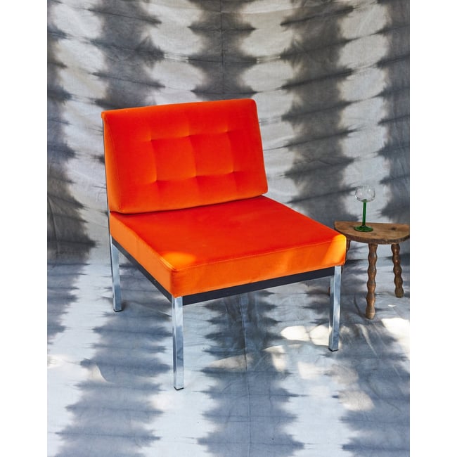 Chauffeuse vintage orange Olivia N°92 - Bon état Couleur orange <span itemprop=