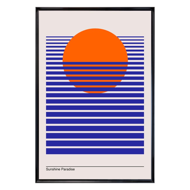 Tableau Mural Encadré Soleil Couchant Graphique ILLUSTRATION Couleur tableaux encadrés <span itemprop=