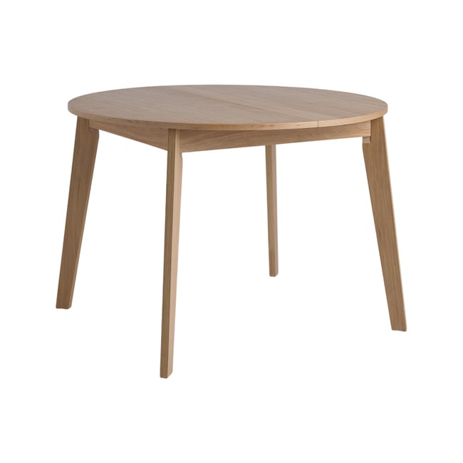 Table à manger ronde extensible bois 4 à  6 personnes Agatha Couleur bois clair <span itemprop=