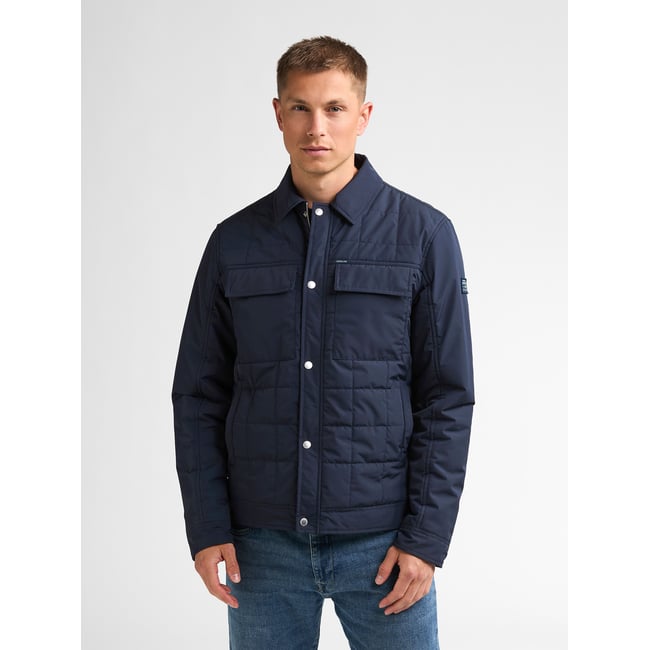 Veste matelassée à carreaux milljunction bleu royal navy <span itemprop=